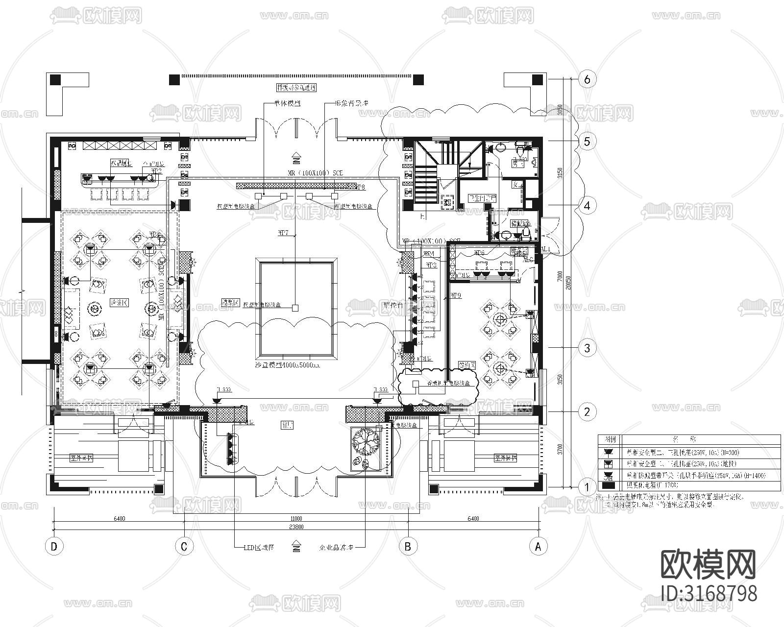 售楼部水电图cad施工图下载（渲染图4）