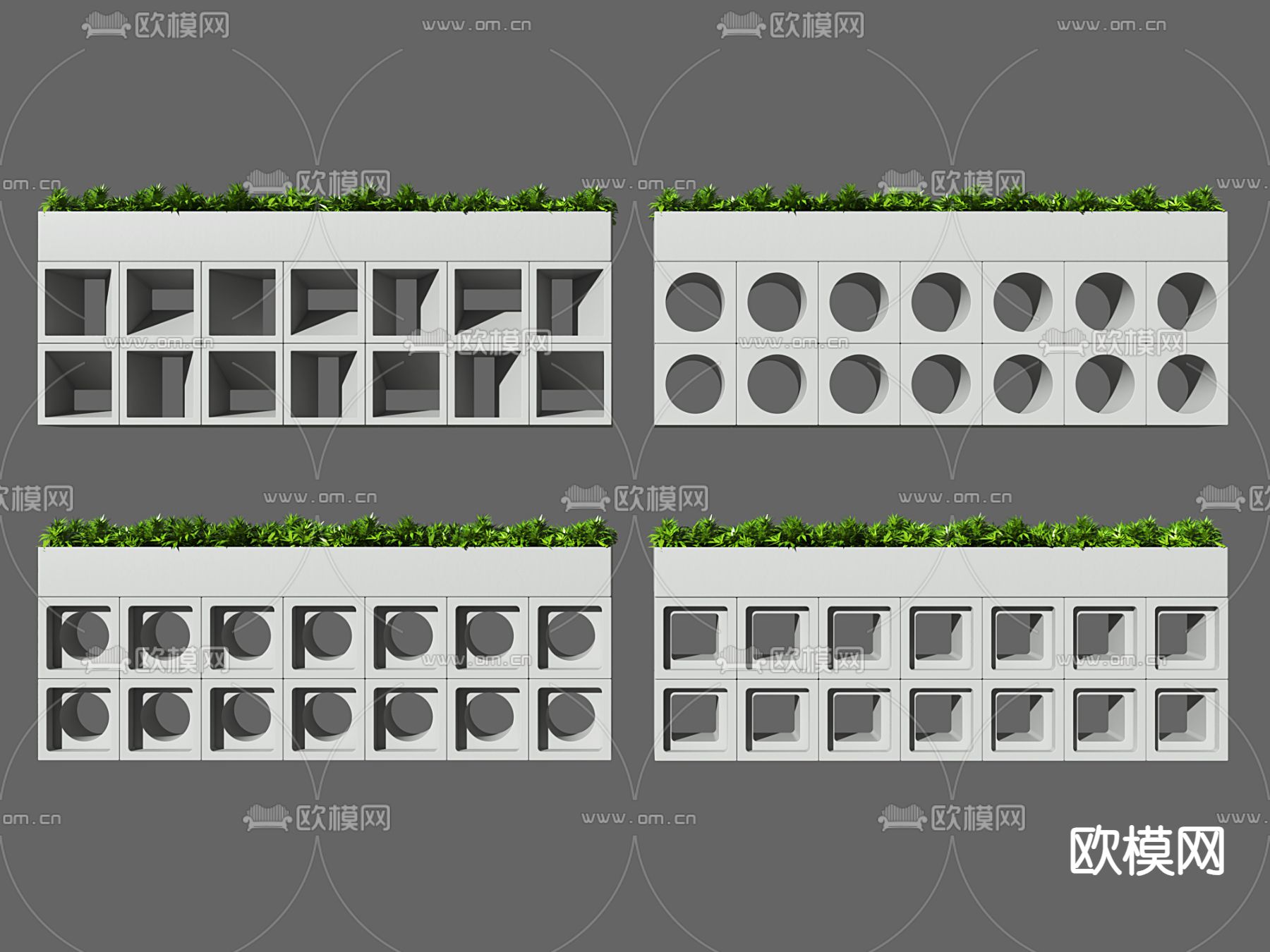 侘寂花箱3d模型下载（渲染图1）