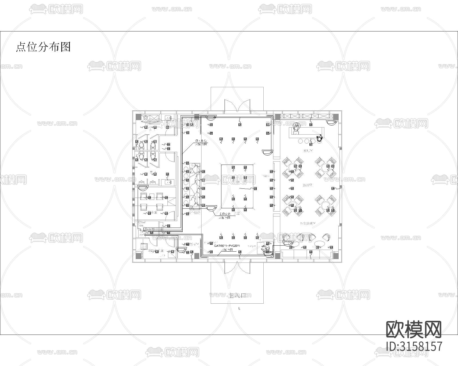 售楼处空调  智能化cad施工图下载（渲染图7）