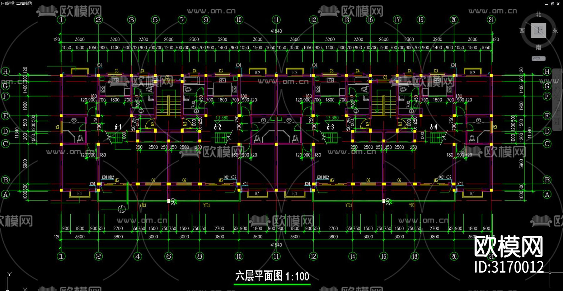 住宅区建筑 住宅区 居住建筑cad施工图下载（渲染图7）