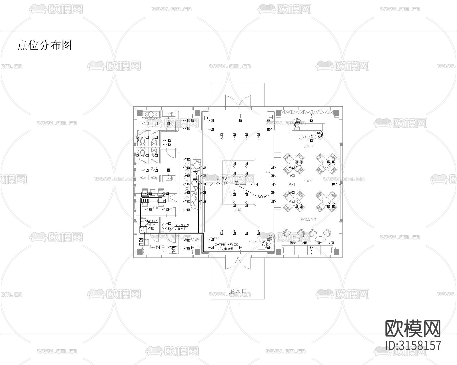 售楼处空调  智能化cad施工图下载（渲染图6）