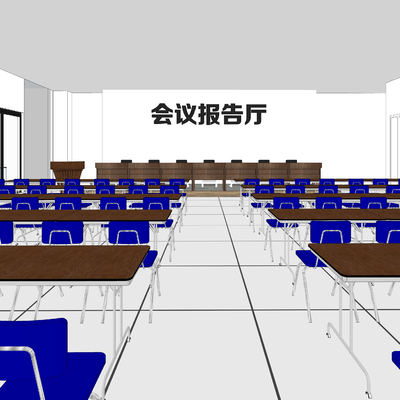  培训教室 会议报告厅su模型 