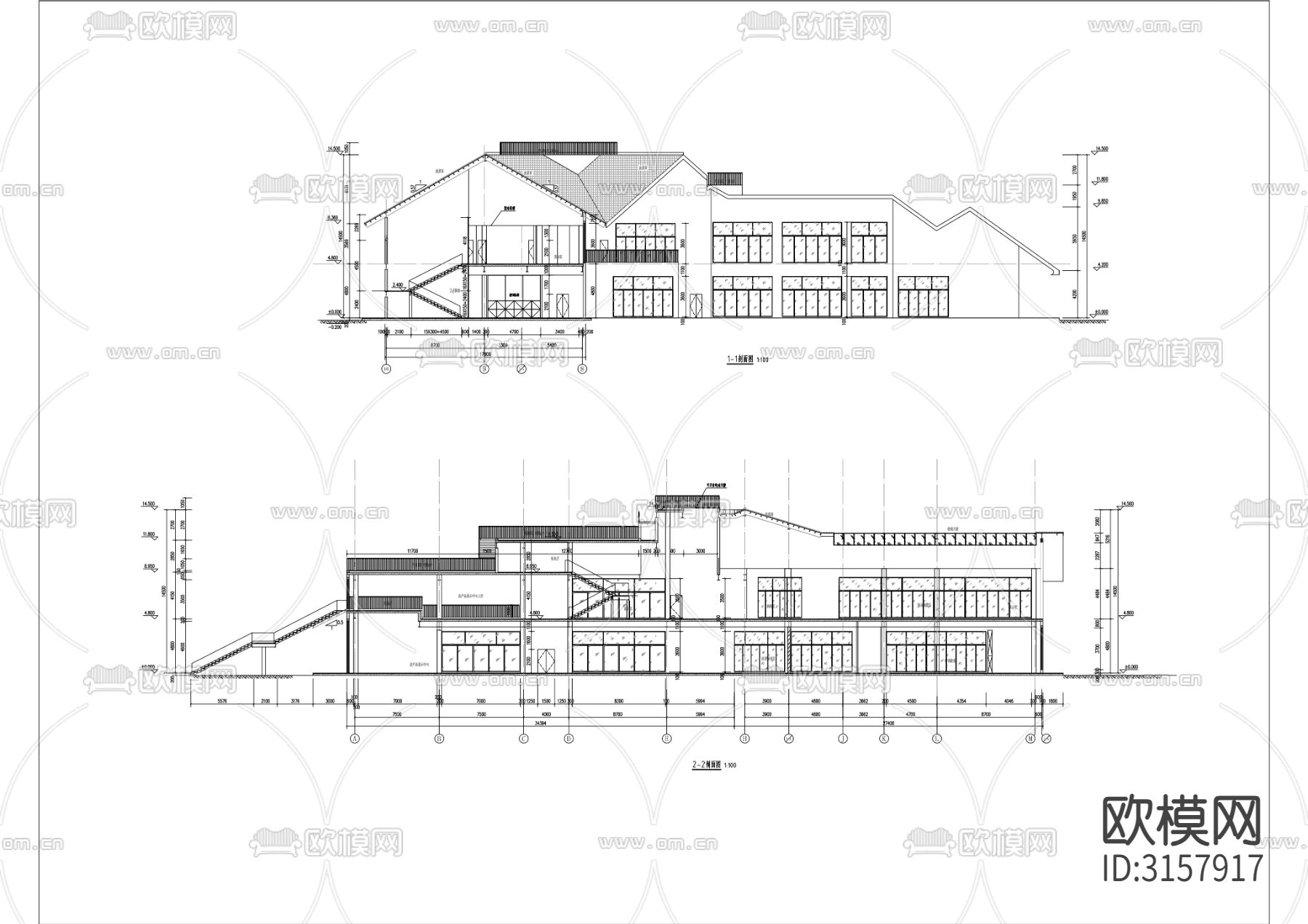 农业园区项目建筑cad施工图下载（渲染图3）