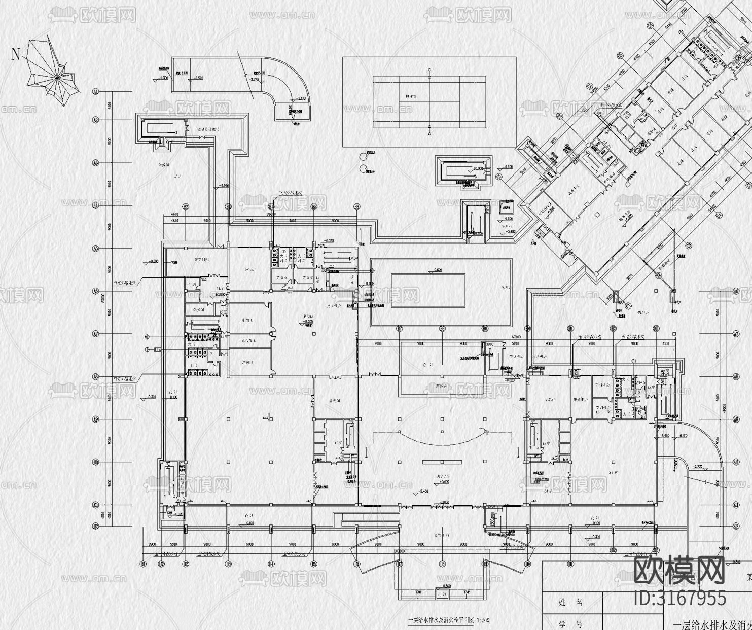消防给排水 电气cad施工图下载（渲染图6）