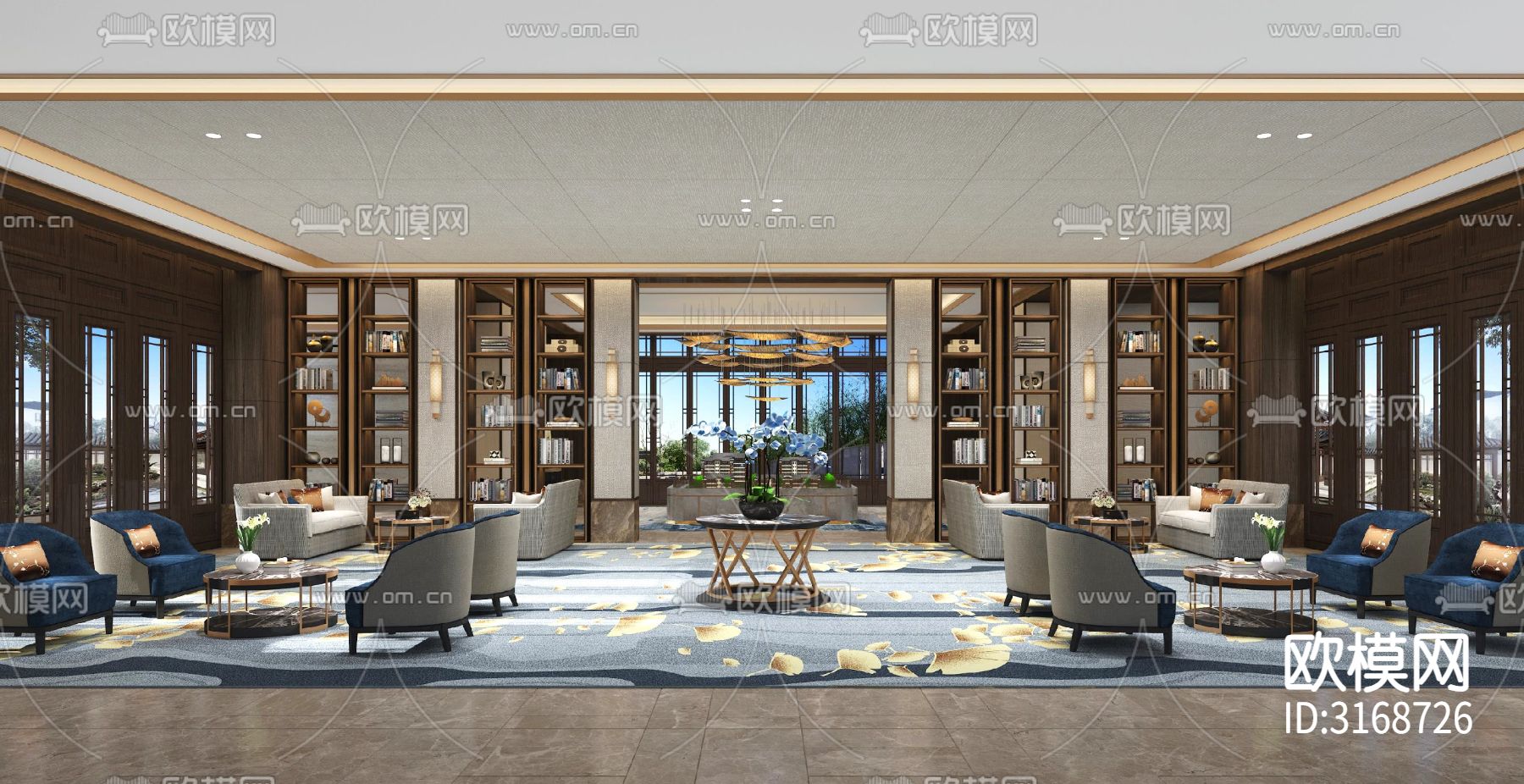 现代轻奢售楼处cad施工图下载（渲染图8）