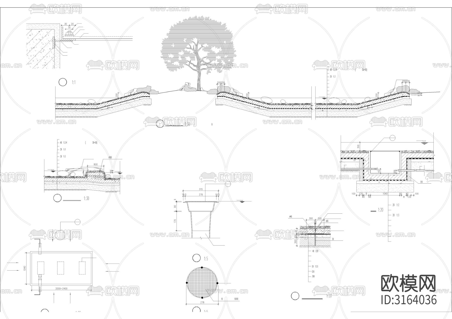 公园景观设计cad施工图下载（渲染图7）