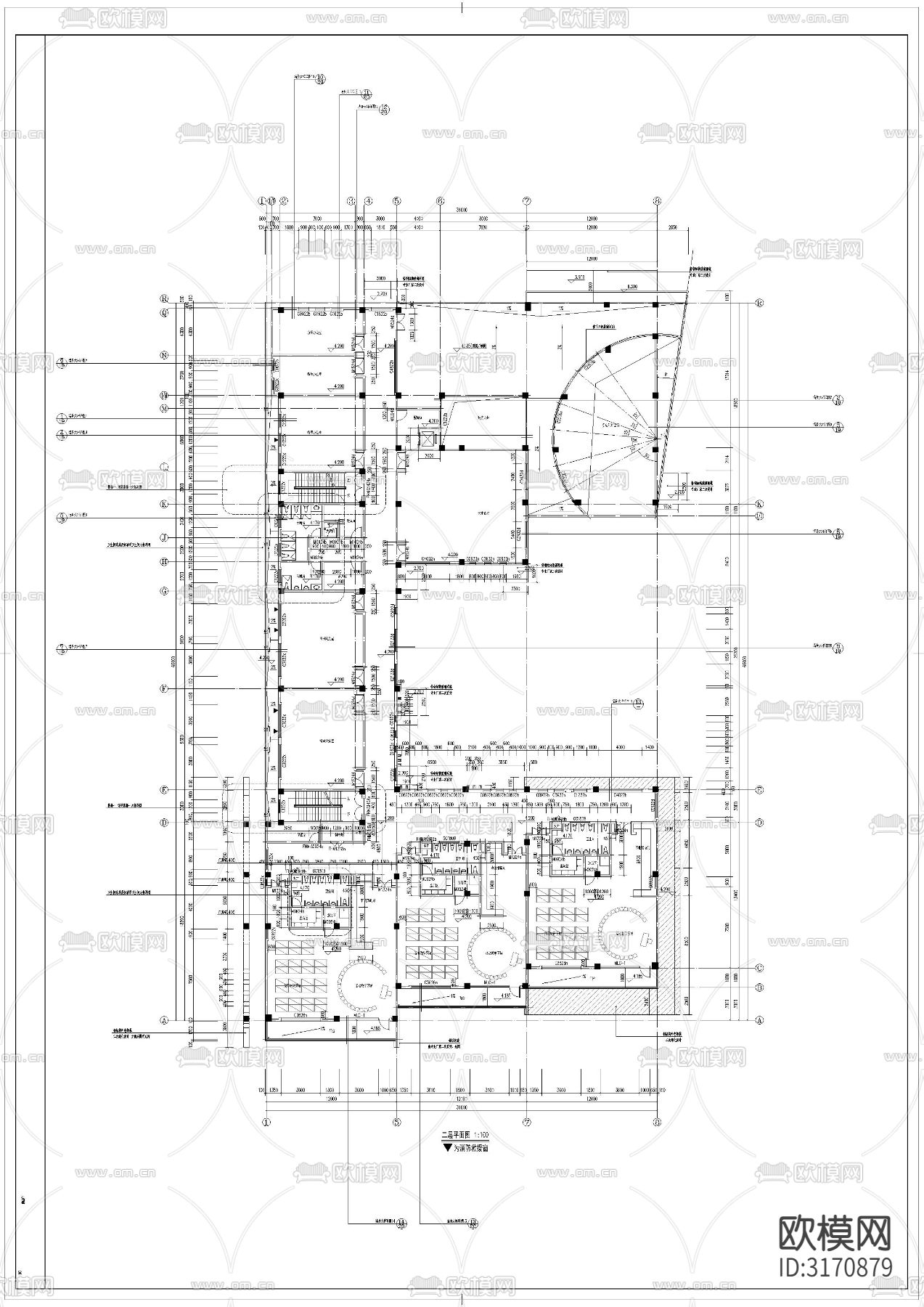 幼儿园建筑cad施工图下载（渲染图3）