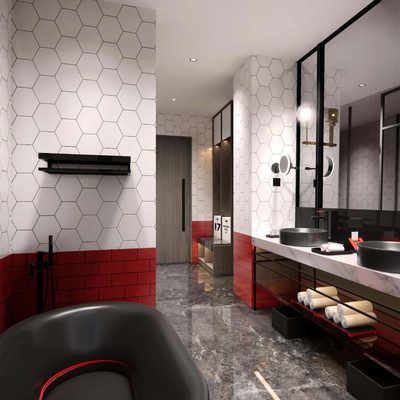  酒店套房 卫生间su模型 