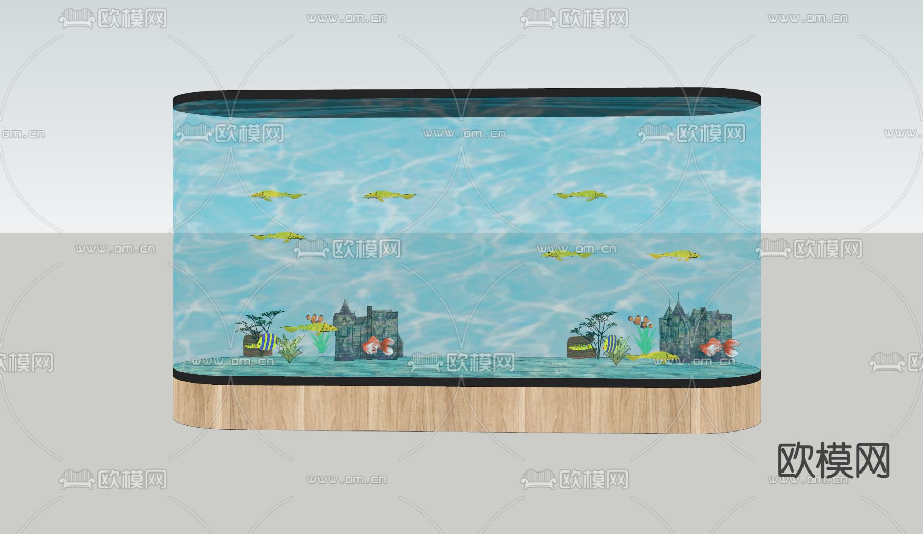 鱼缸 水族su模型下载（渲染图2）