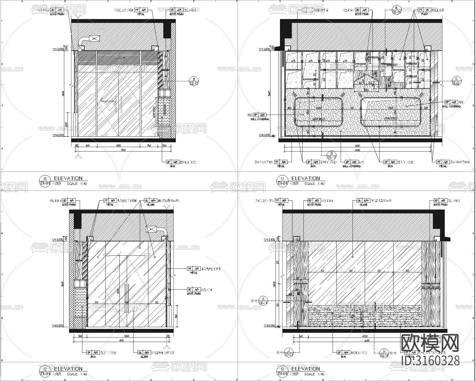 销售楼 销售中心cad施工图下载（渲染图3）