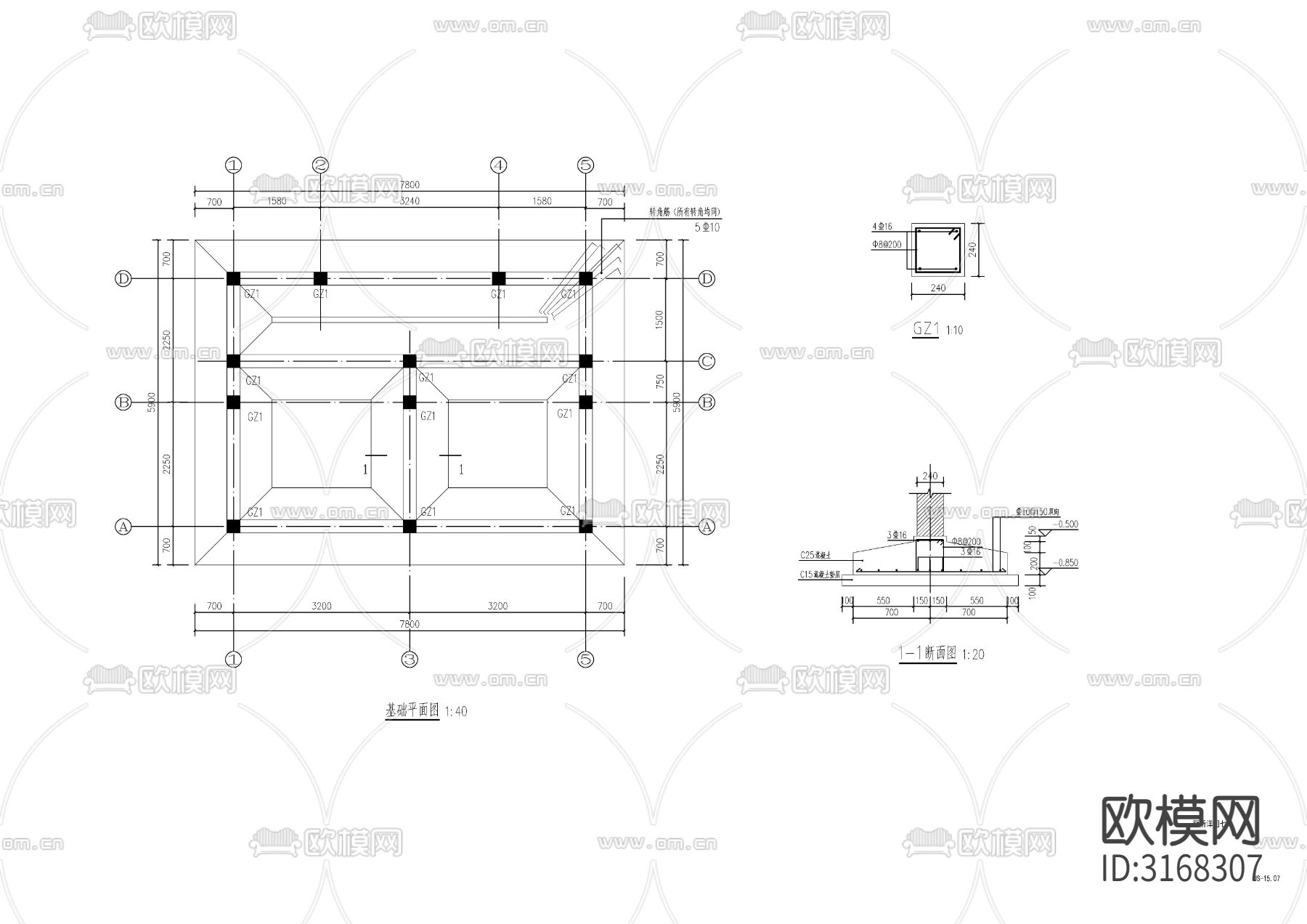 新中式公园卫生间cad施工图下载（渲染图7）