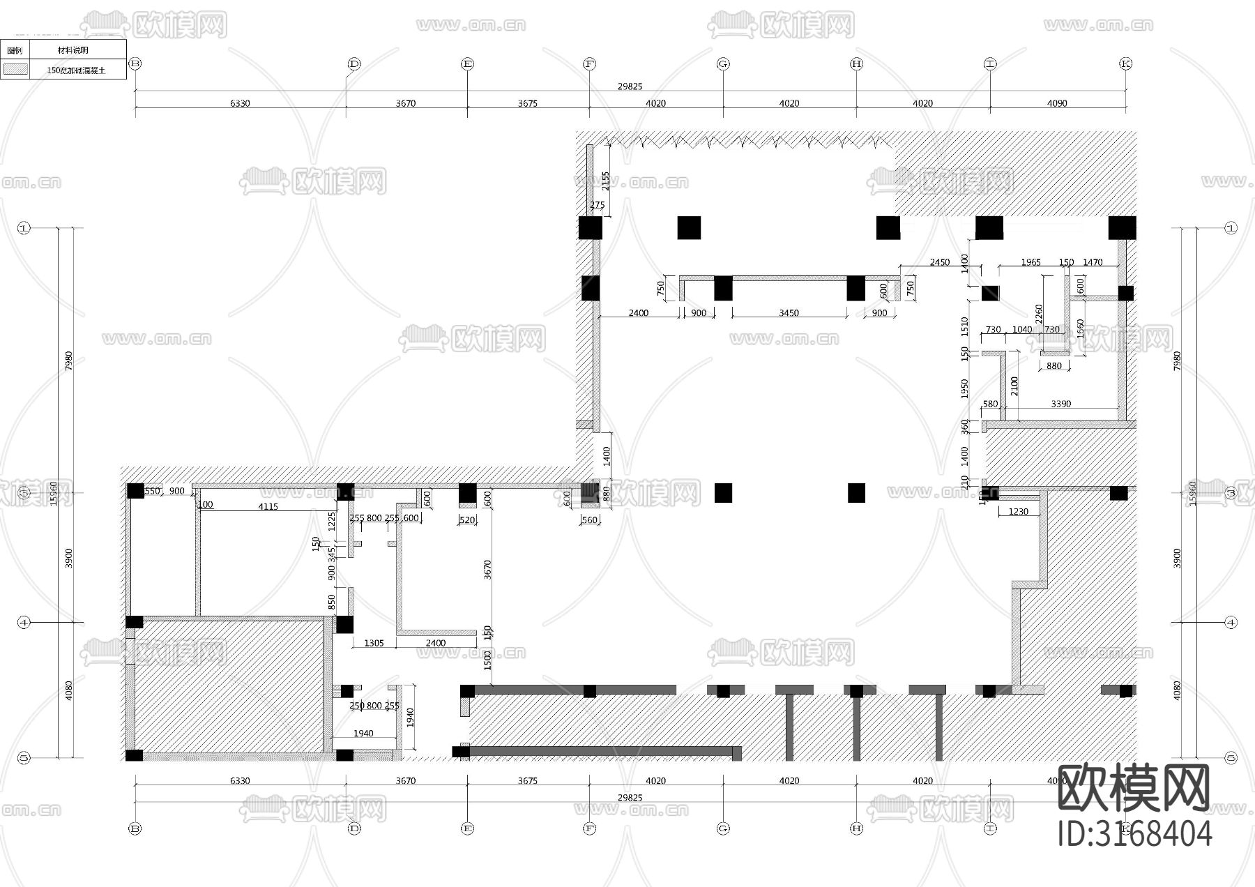 民宿酒店 餐厅公区cad施工图下载（渲染图5）