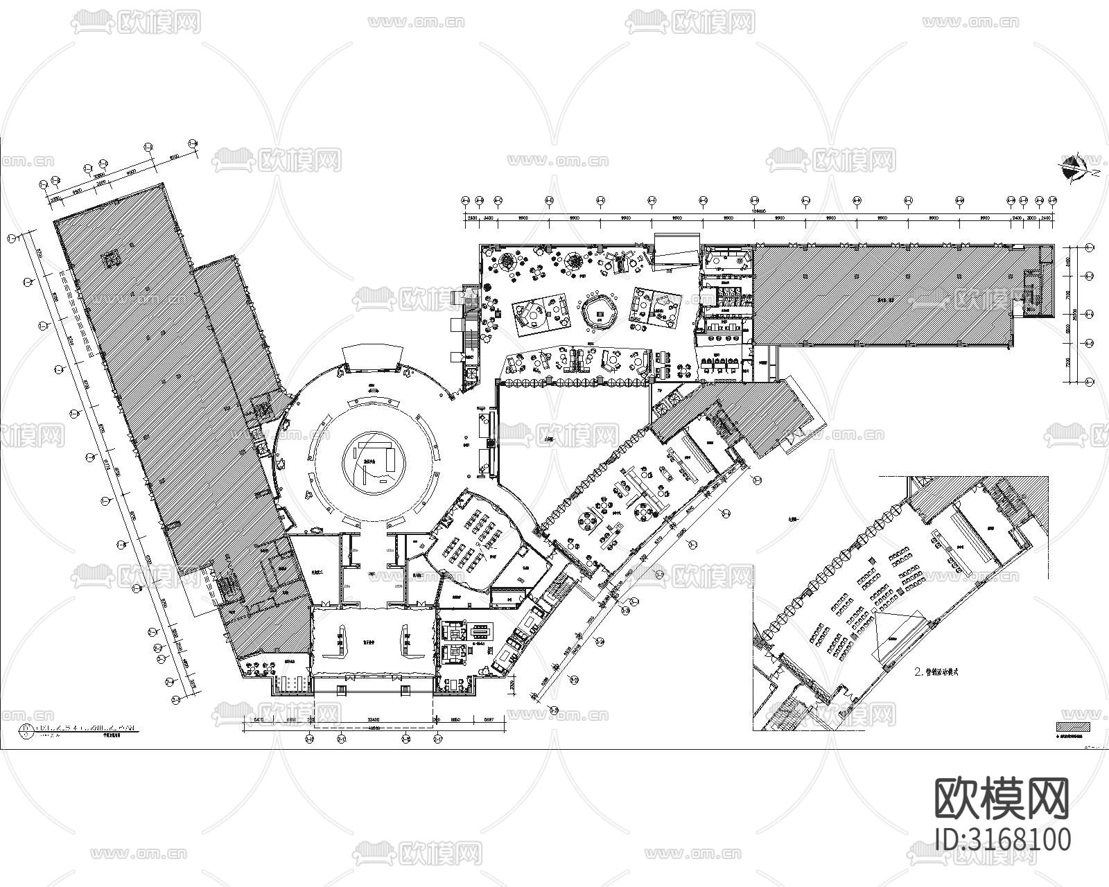 现代轻奢售楼处cad施工图下载（渲染图2）