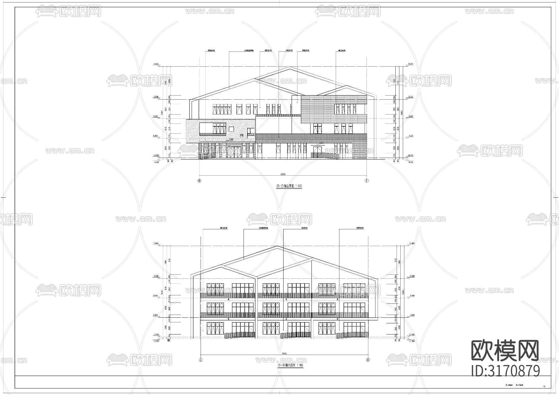幼儿园建筑cad施工图下载（渲染图7）