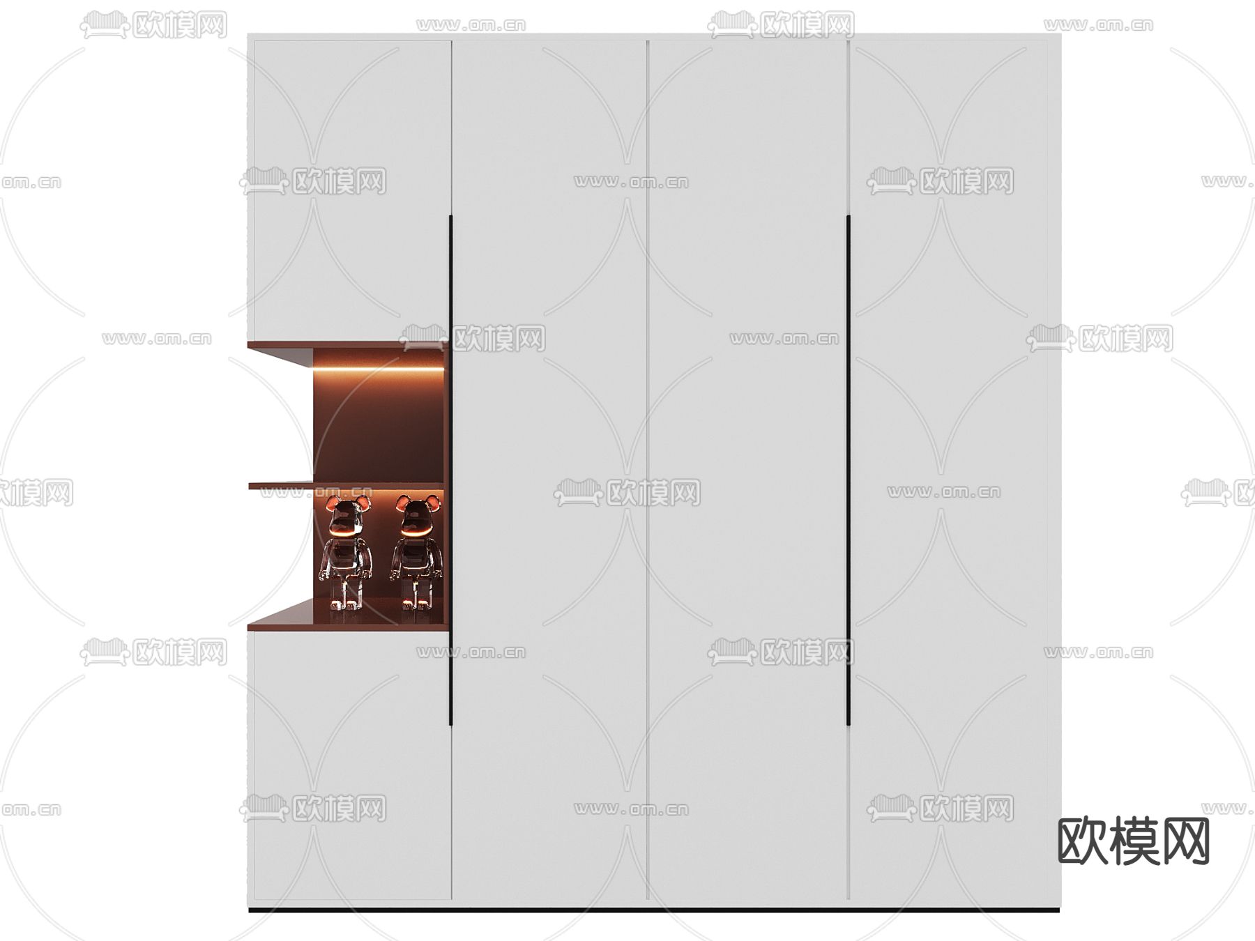 现代衣柜3d模型下载