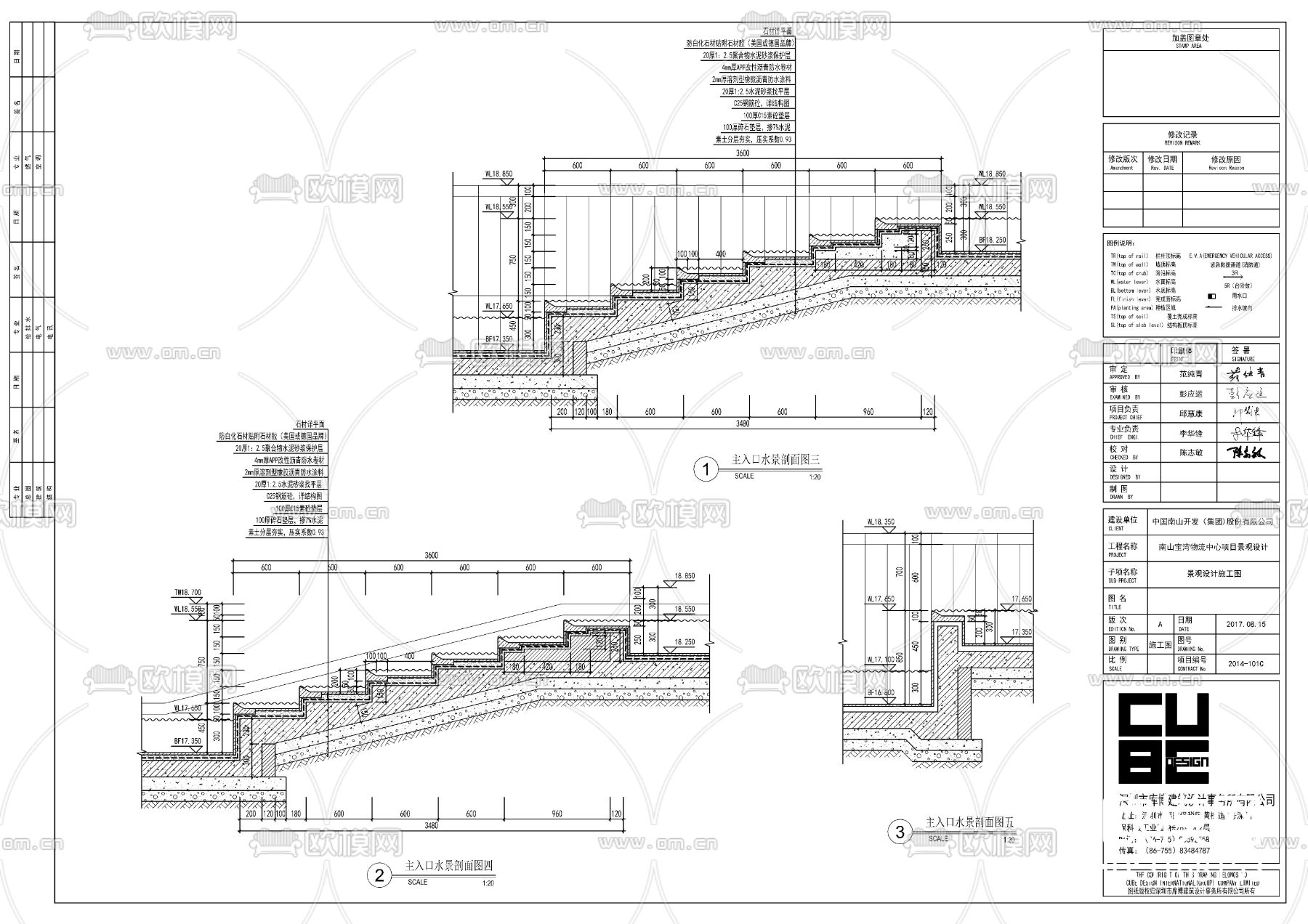 现代镜面水景 小景造景cad大样图下载（渲染图3）