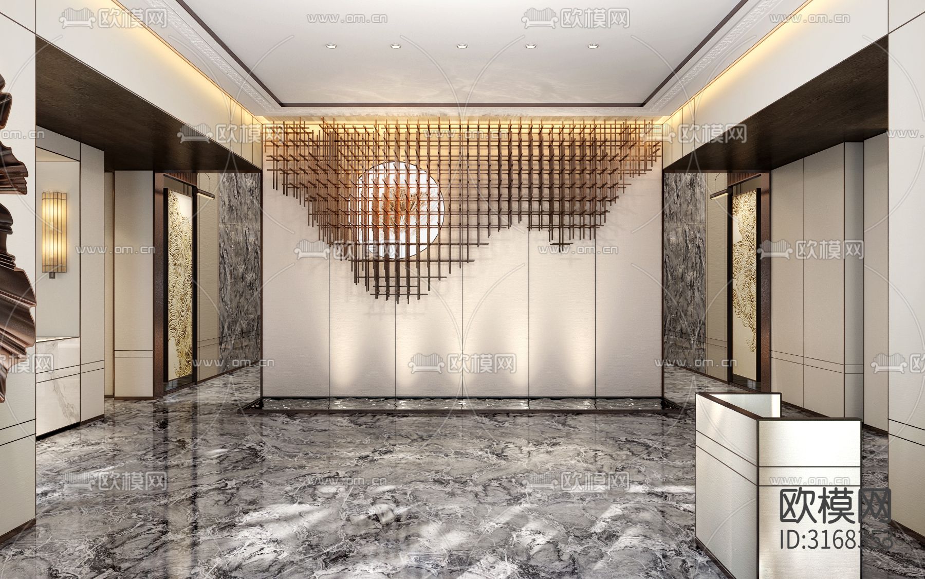 现代轻奢售楼部cad施工图下载（渲染图6）