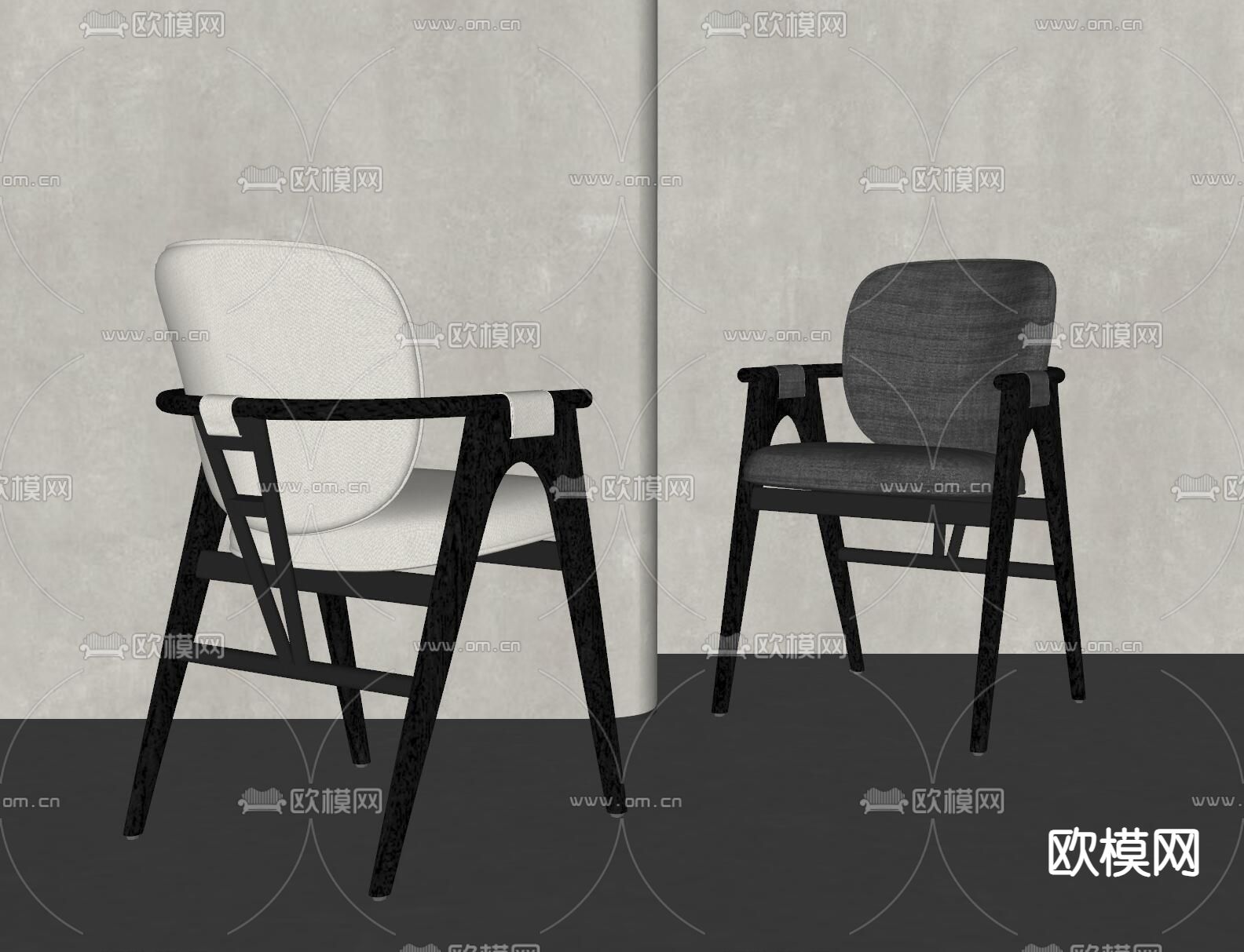 现代餐椅su模型下载（渲染图1）