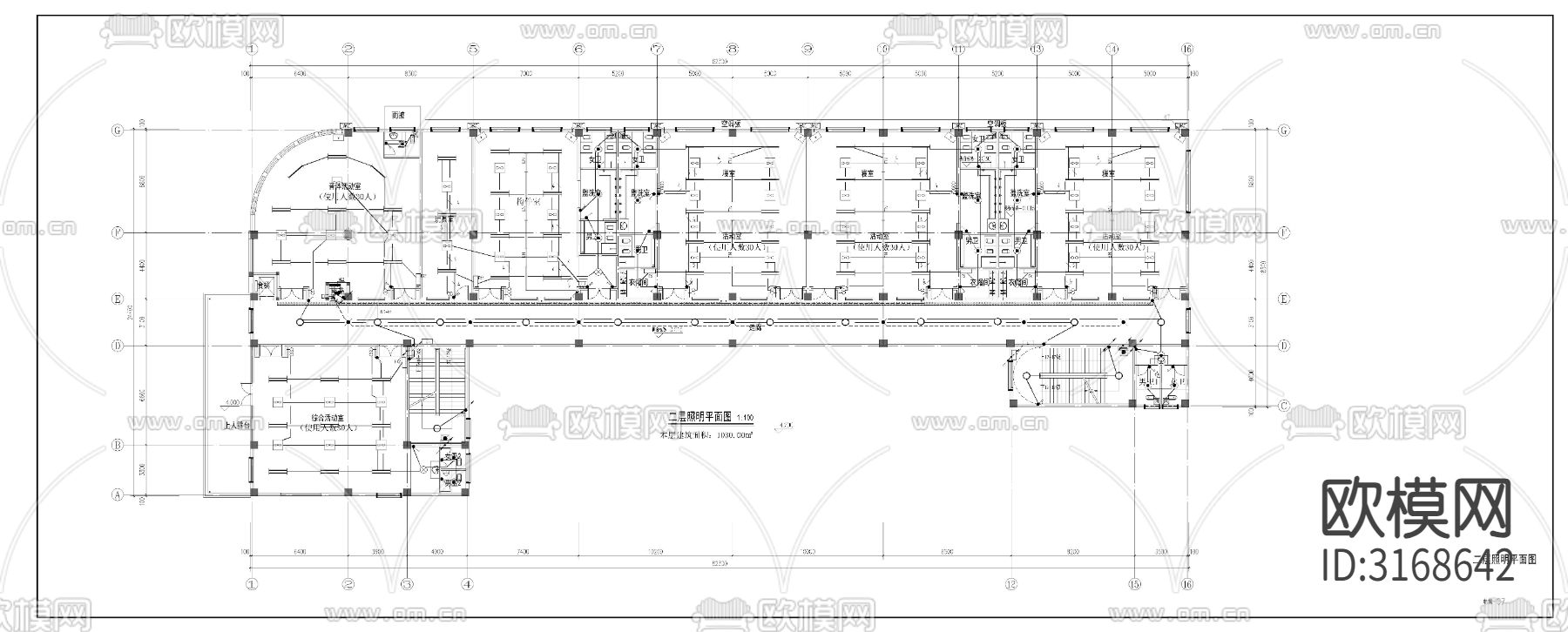 幼儿园消防 电气cad施工图下载（渲染图4）
