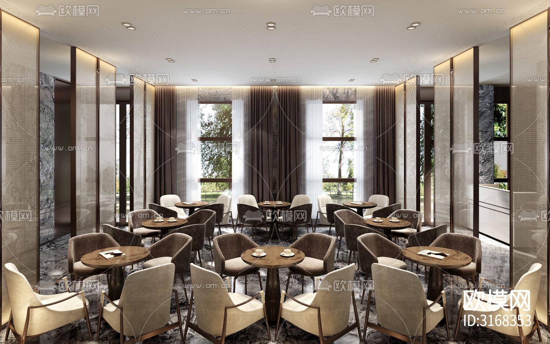 现代轻奢售楼部cad施工图下载（渲染图10）