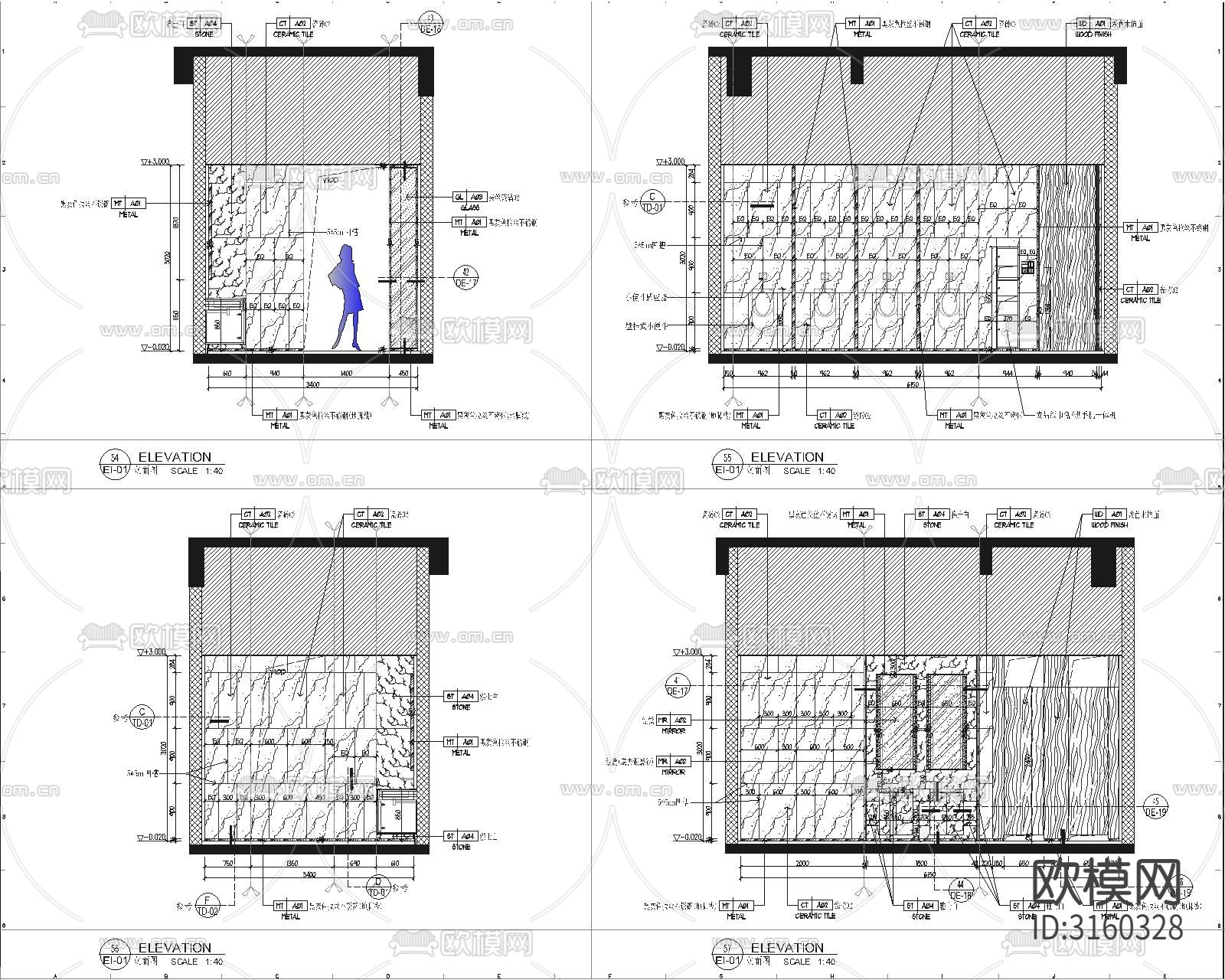 销售楼 销售中心cad施工图下载（渲染图4）