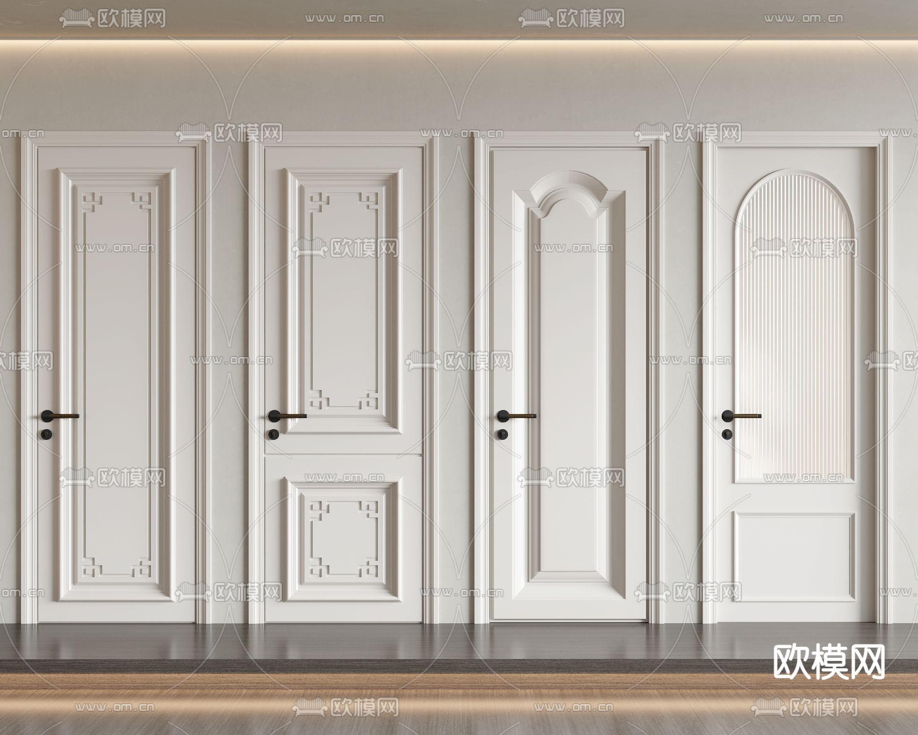 法式门 房门 卧室门 平开门3d模型下载