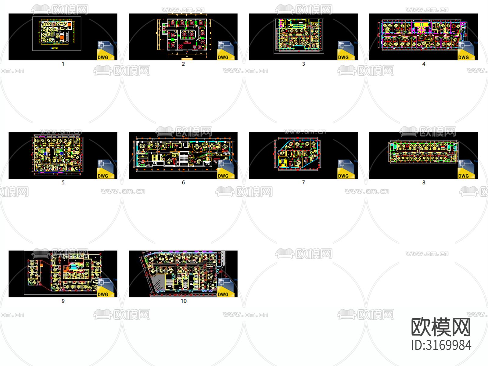 棋牌室 会所娱乐空间平面cad图库下载（渲染图9）