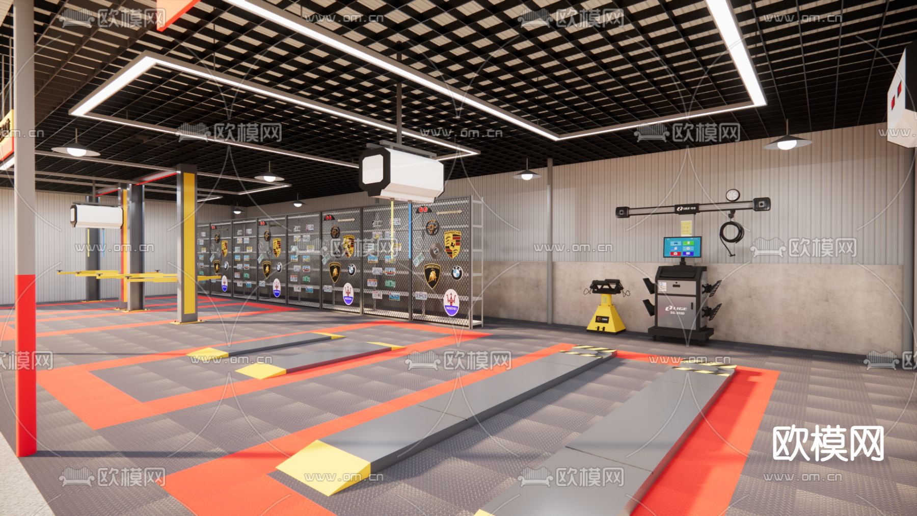 汽修店 修车店su模型下载（渲染图3）