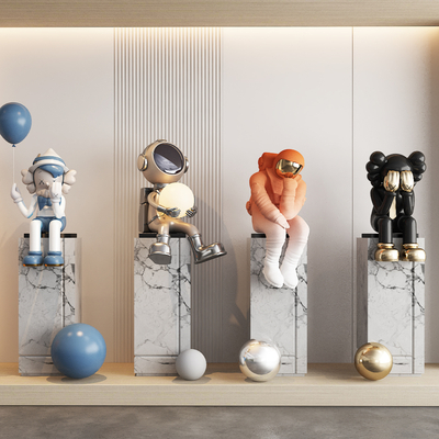  现代雕塑摆件 潮玩公仔su模型 