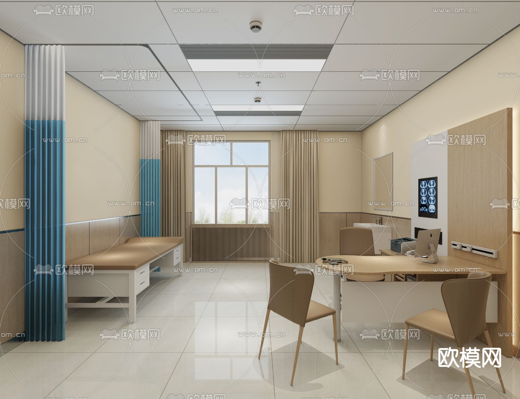 现代医务室3d模型下载（渲染图2）