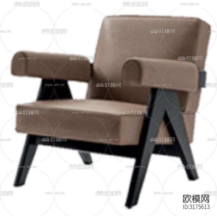 现代家具椅子CAD家具设计图纸cad大样图下载（渲染图1）