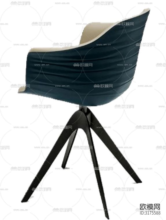 现代家具椅子CAD家具设计图纸cad大样图下载（渲染图1）