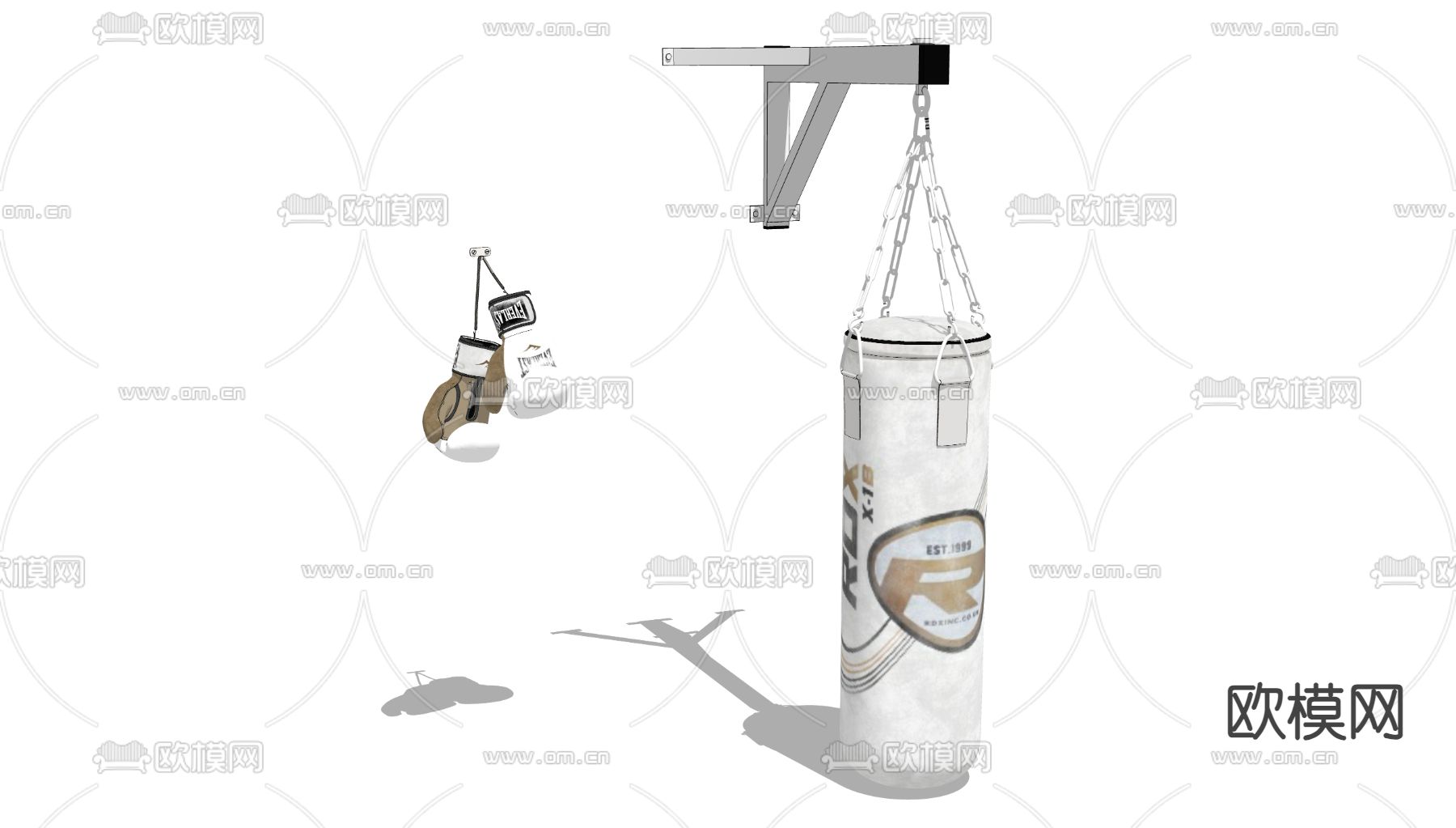 现代拳击沙包su模型下载（渲染图1）