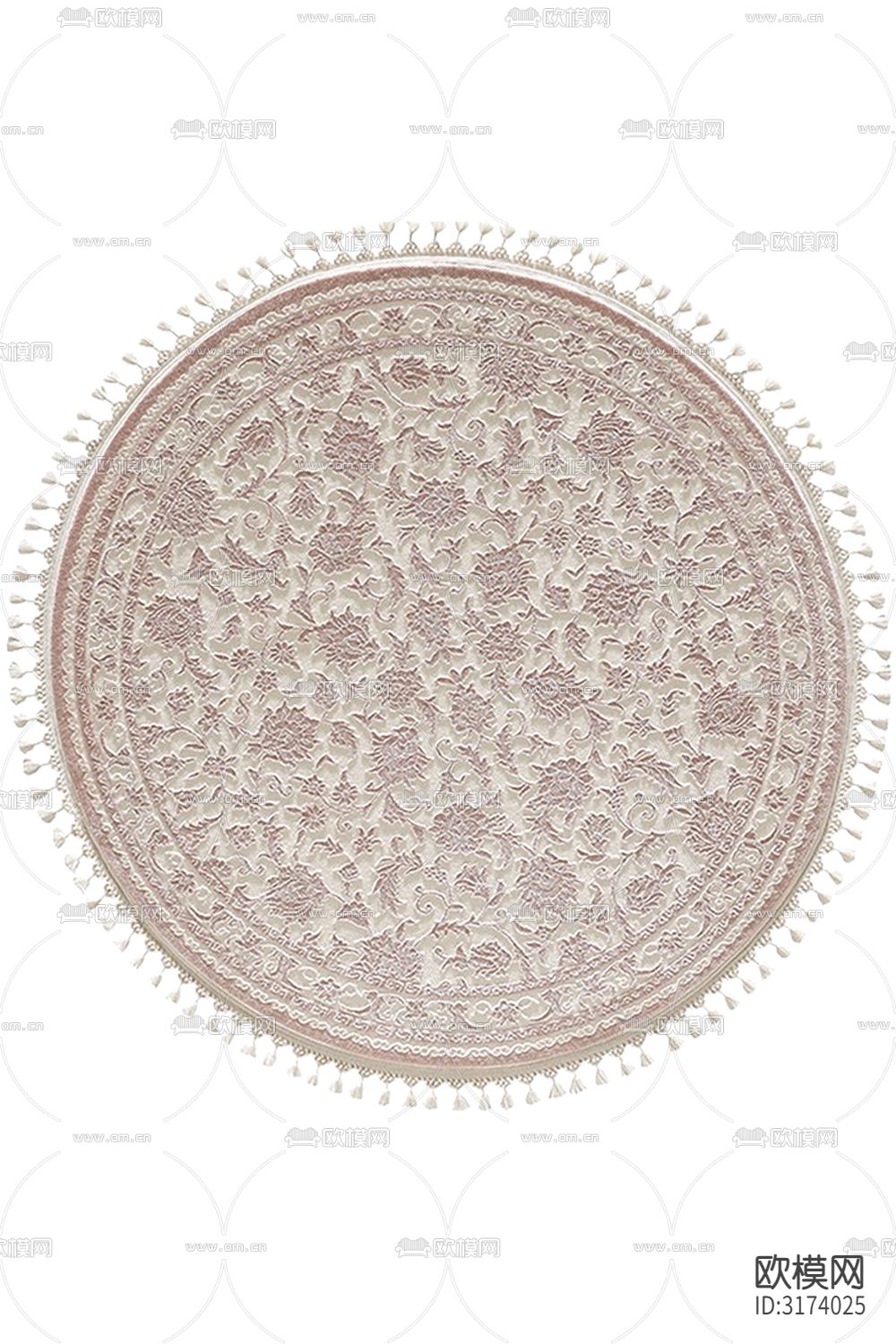 灰色欧式豪华圆形地毯贴图下载（渲染图1）