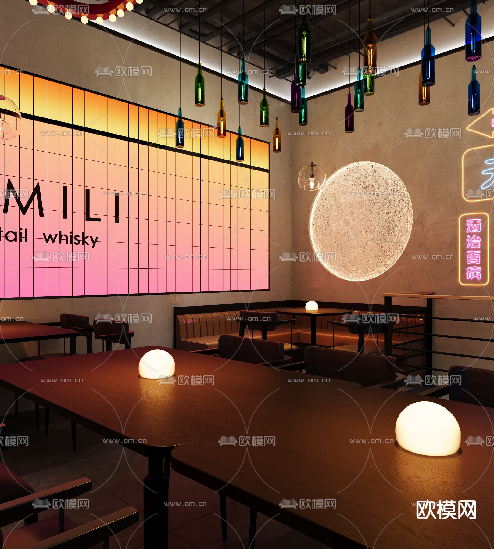 现代酒吧 小酒馆3d模型下载（渲染图3）
