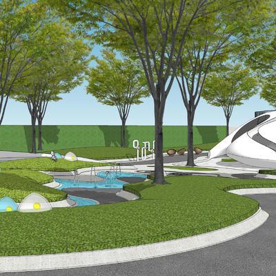  儿童景观 游乐园景观su模型 