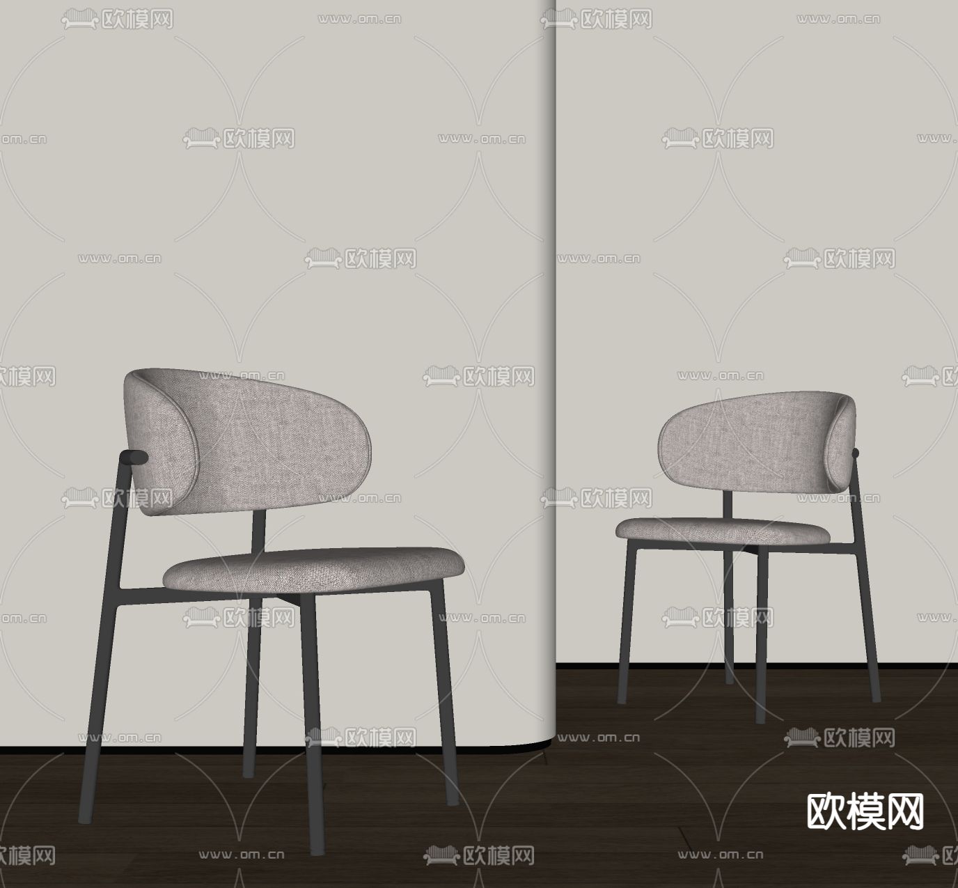 现代单椅 餐椅su模型