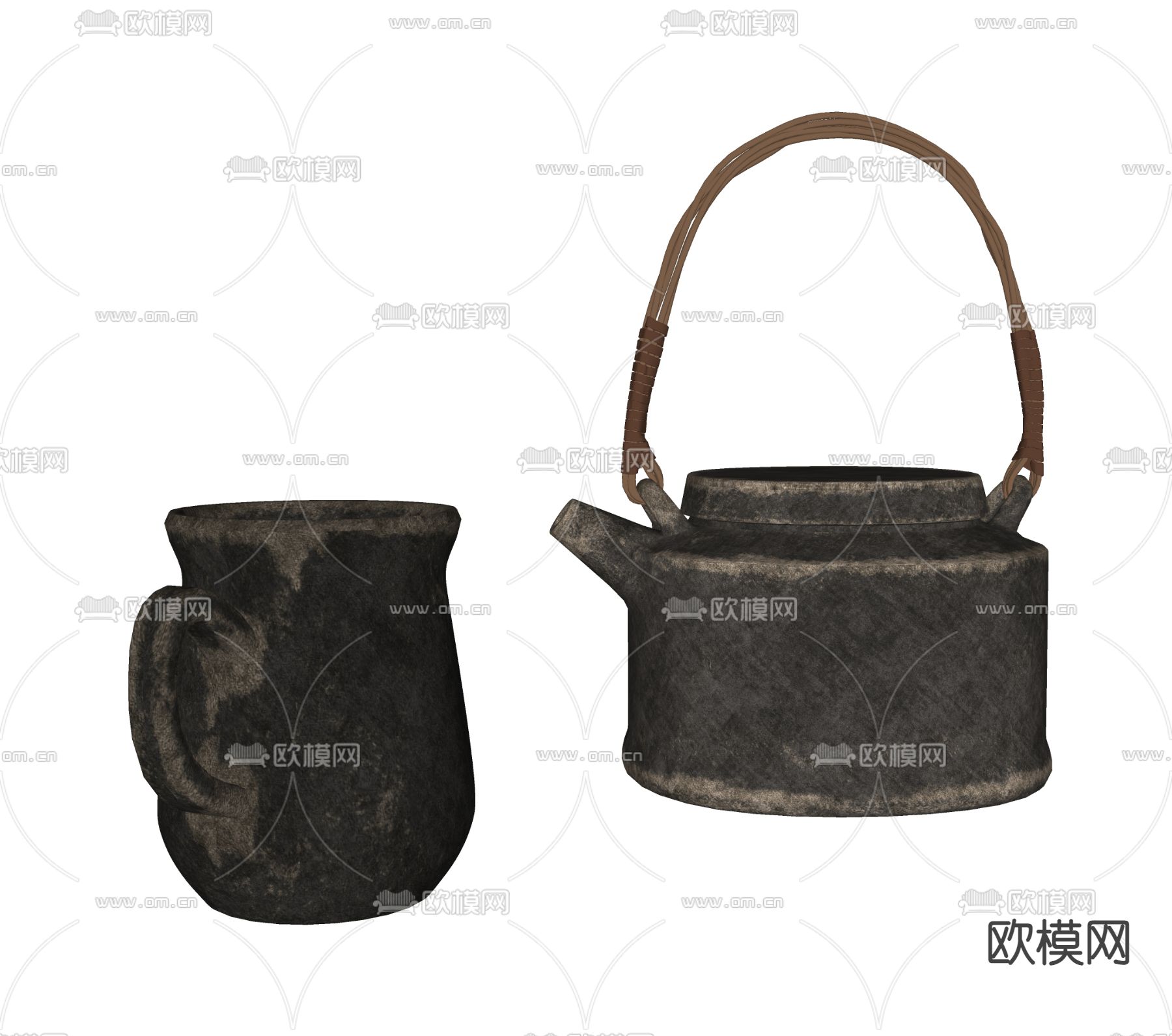 茶具 茶壶su模型下载（渲染图1）