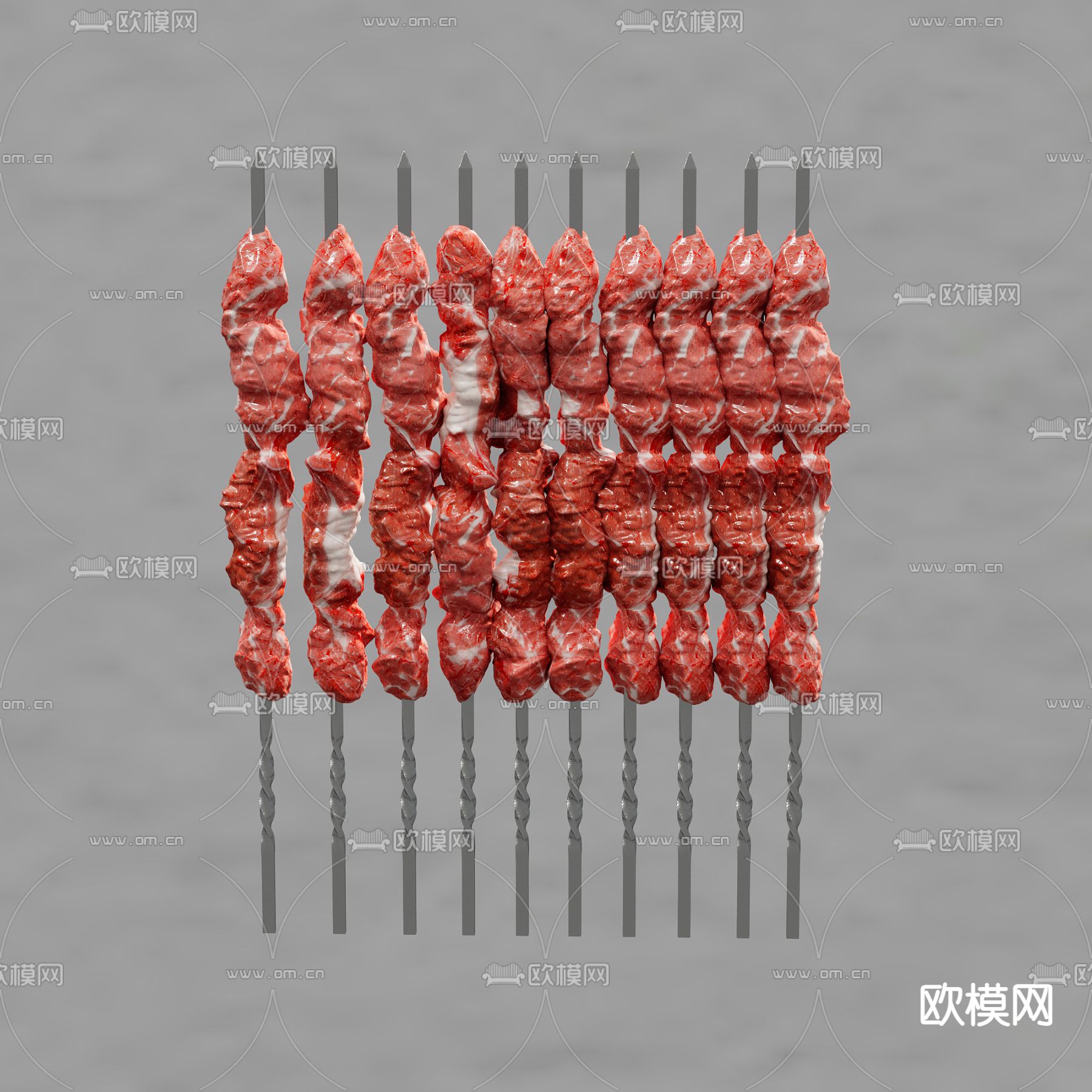 羊肉串 烤串3d模型下载