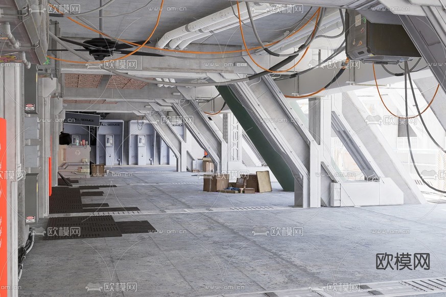 汽修店 修车店3d模型下载(渲染图3)