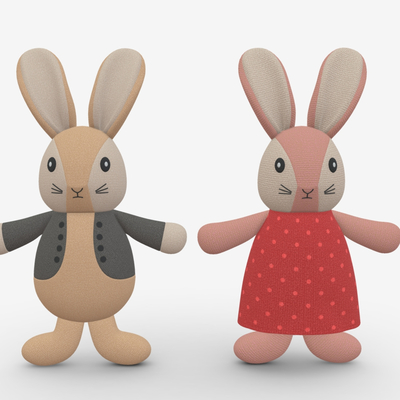 兔子玩偶 兔子布娃娃 兔子公仔su模型 
