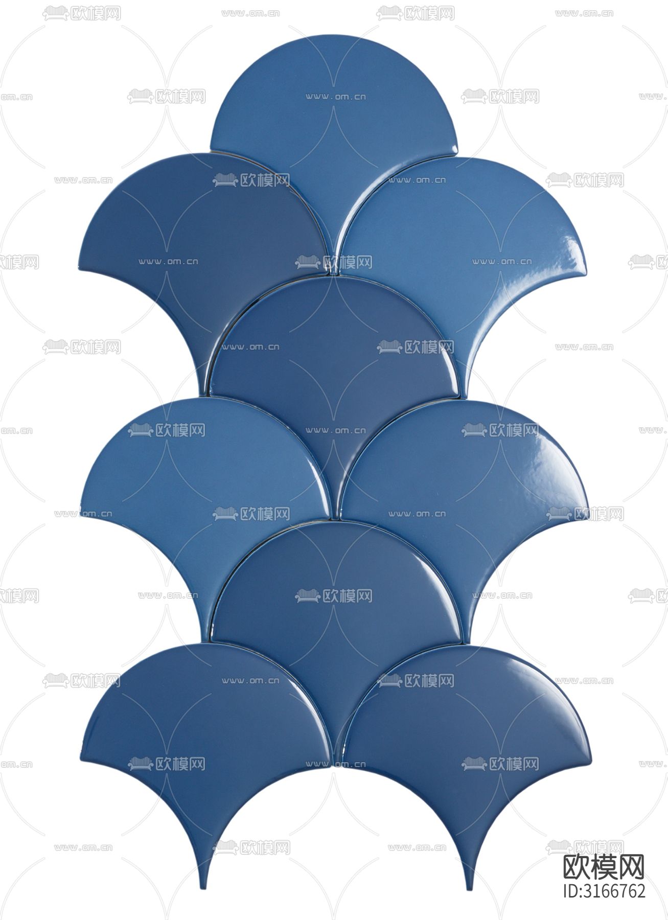蓝色鱼鳞 艺术马赛克贴图下载