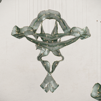  飘带灯 装饰吊灯 大堂吊灯 夹层吊灯su模型 