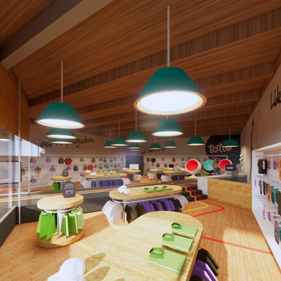  儿童服装店 童装店su模型 