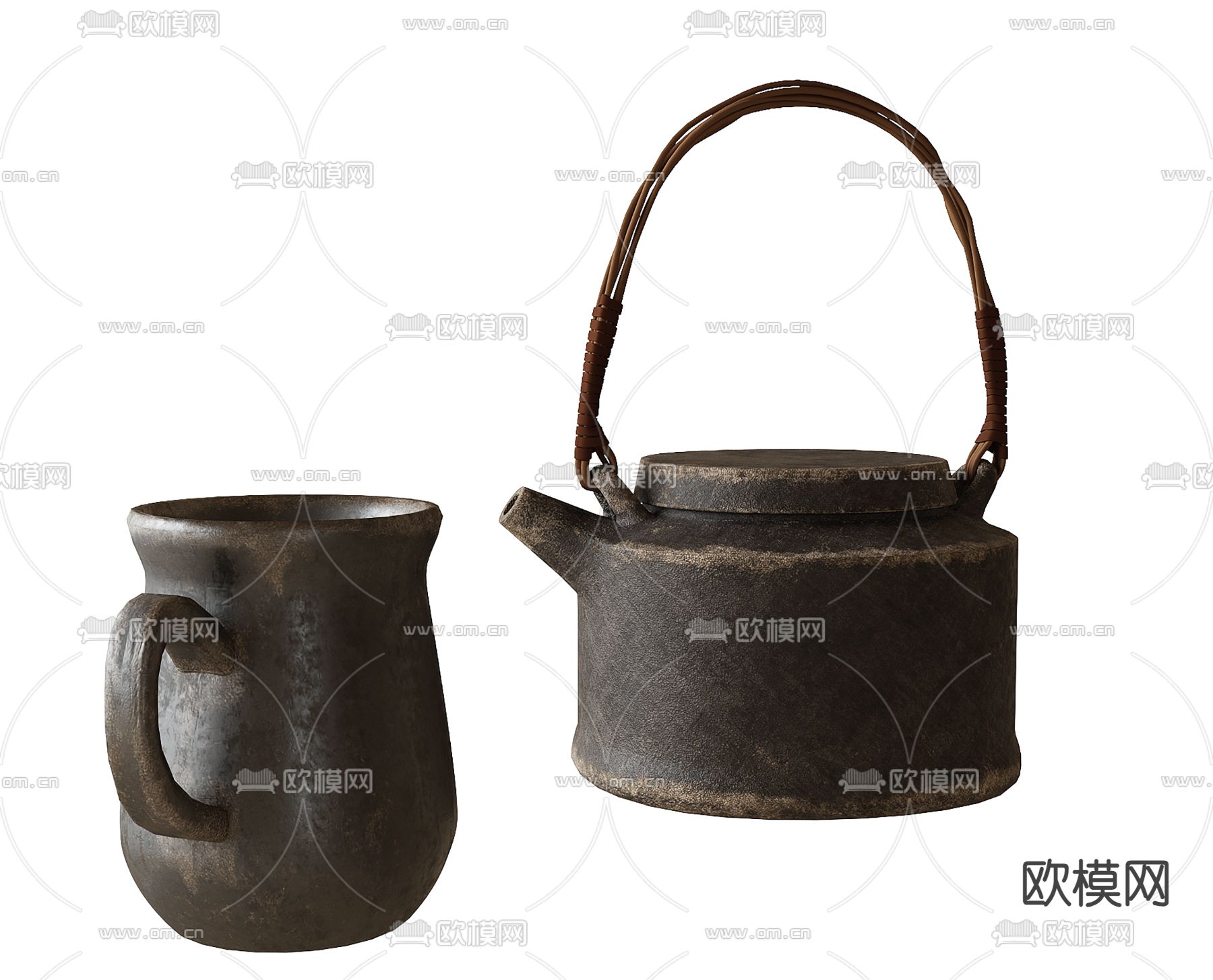 茶具 茶壶su模型下载（渲染图2）