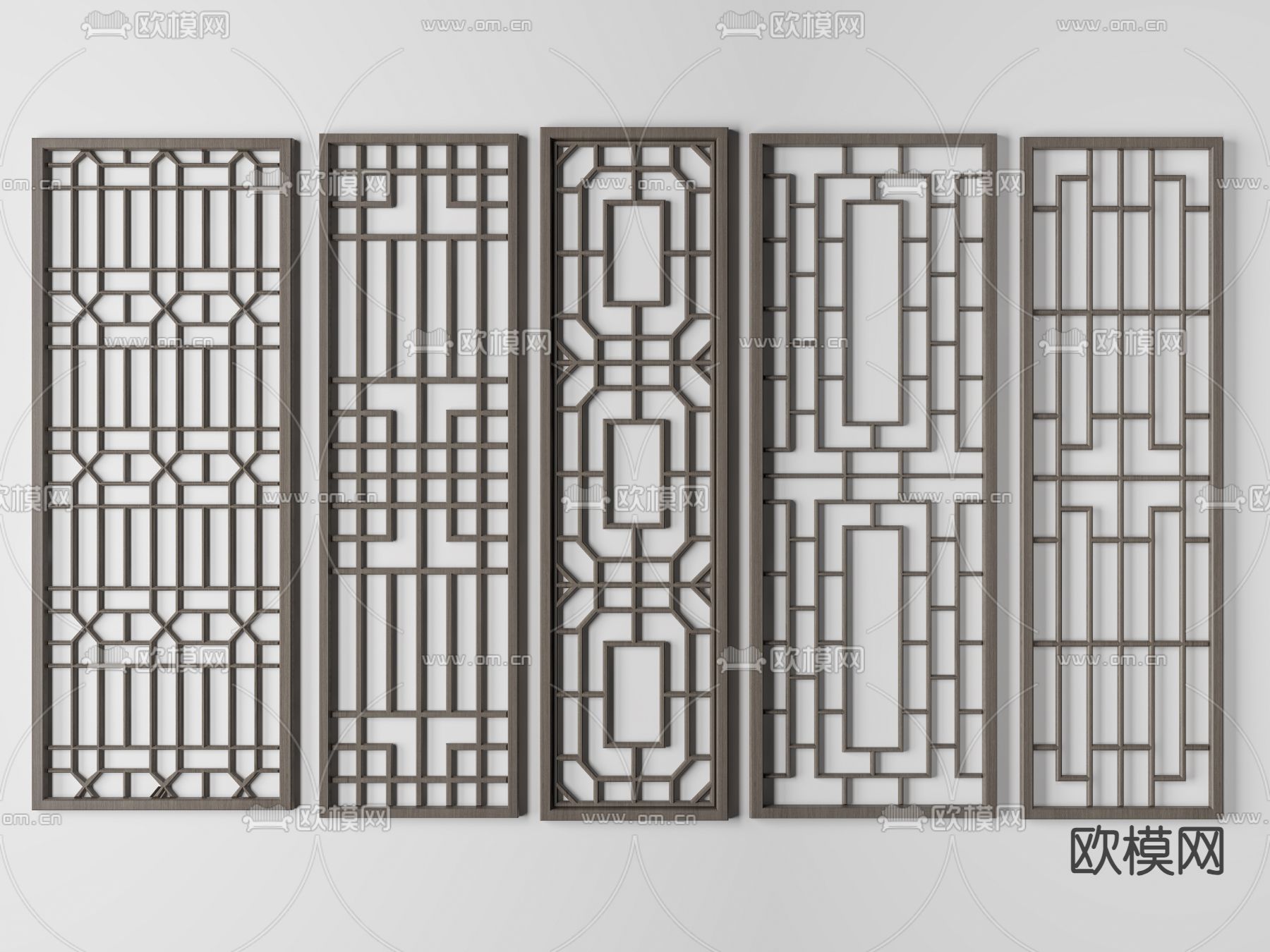 新中式屏风 隔断su模型下载（渲染图2）