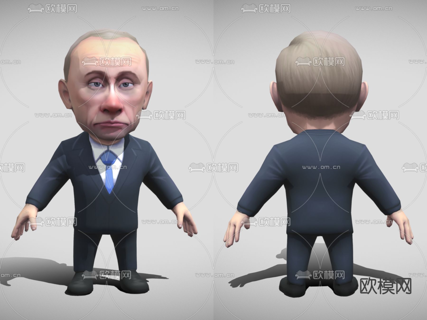 Q版玩偶 人物玩偶 玩具小人su模型下载（渲染图2）