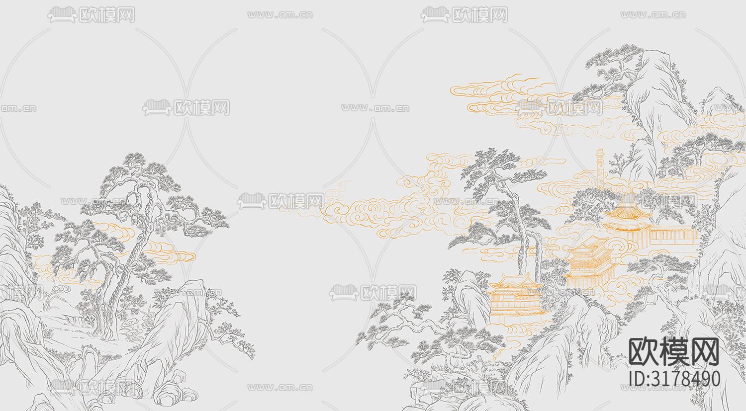 中式壁纸贴图下载