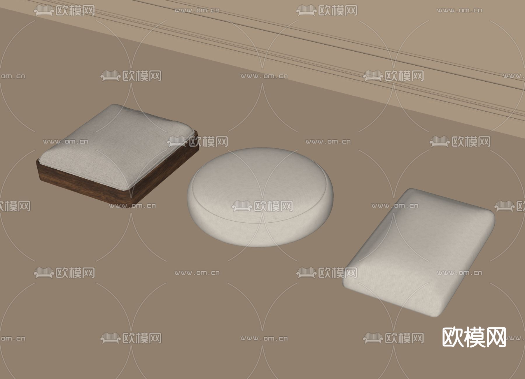 坐墩 坐垫su模型下载（渲染图1）