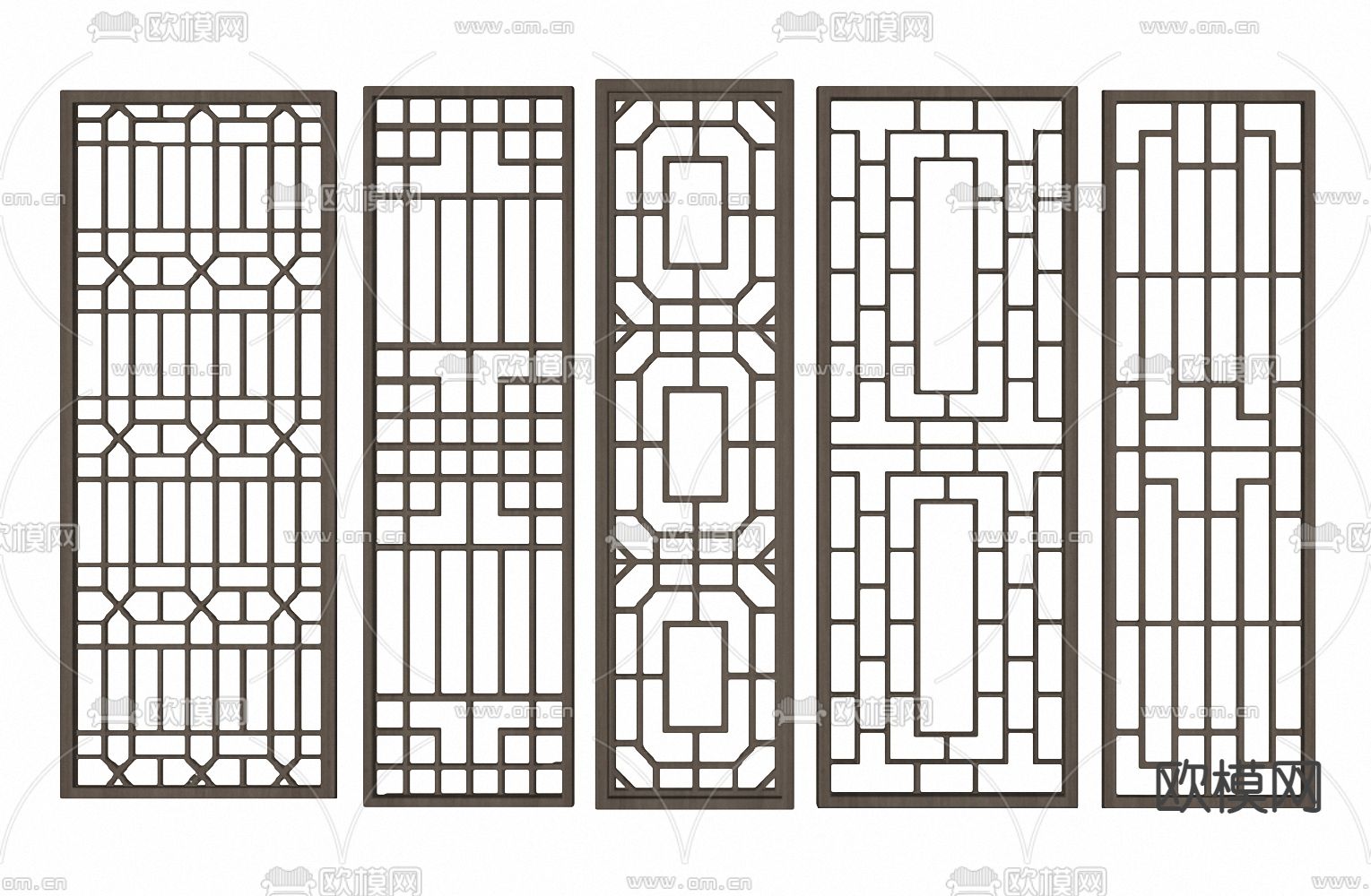 新中式屏风 隔断su模型下载（渲染图1）